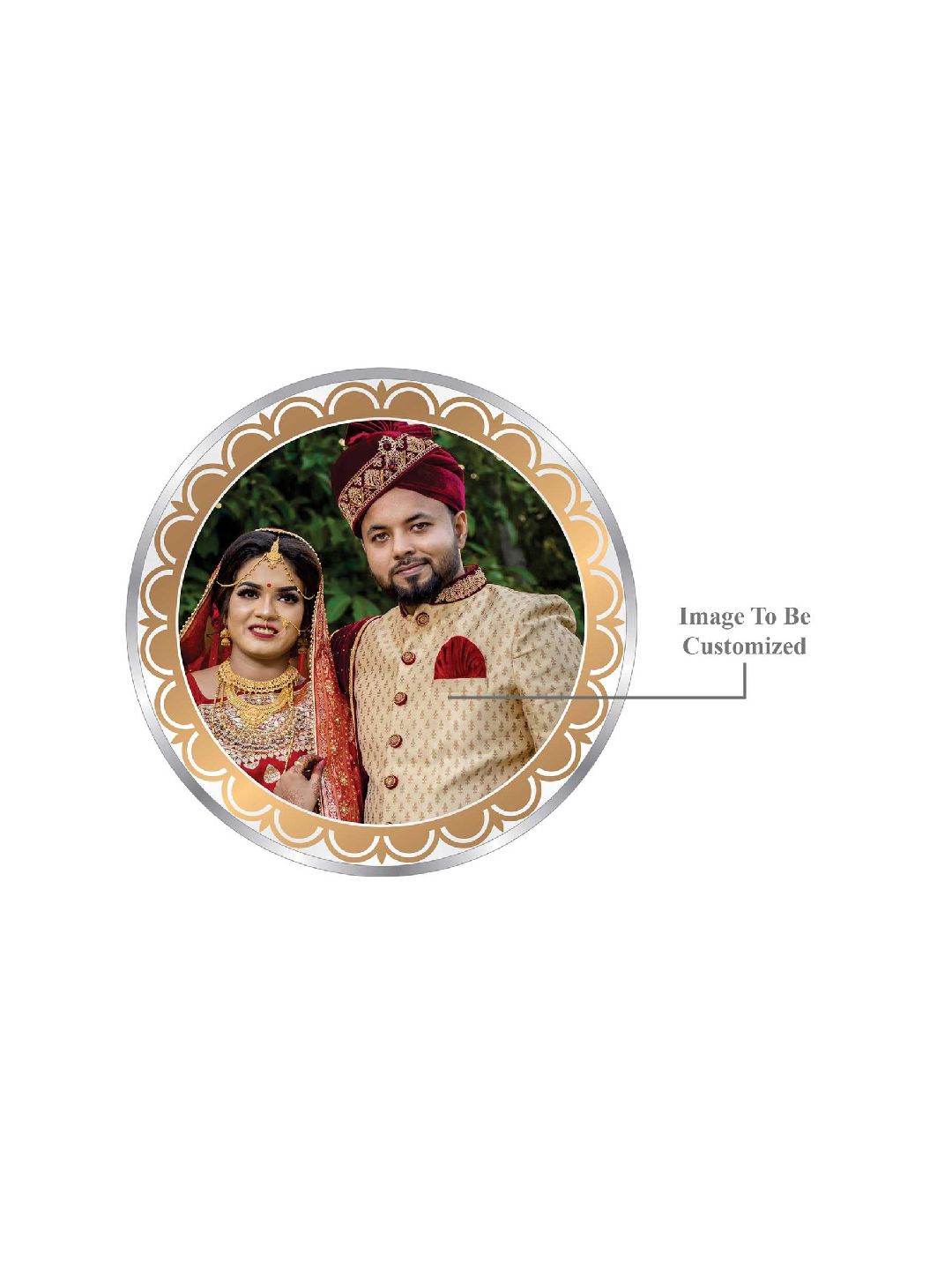 BIS Hallmarked Personalised Newly Married Anniversary Beautiful Round Silver Coin 999 Pure