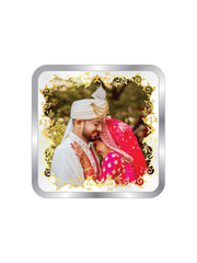 BIS Hallmarked Personalised Newly Married Anniversary Beautiful Square Silver Coin 999 Pure