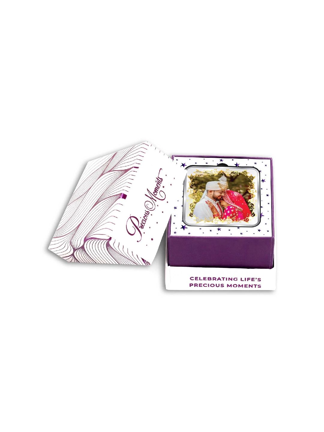 BIS Hallmarked Personalised Newly Married Anniversary Beautiful Square Silver Coin 999 Pure