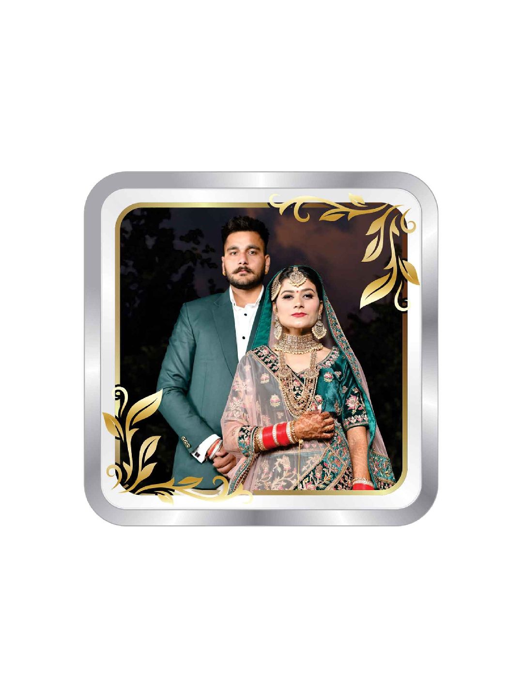 BIS Hallmarked Personalised Newly Married Anniversary Beautiful Silver Coin ( 999 Purity )