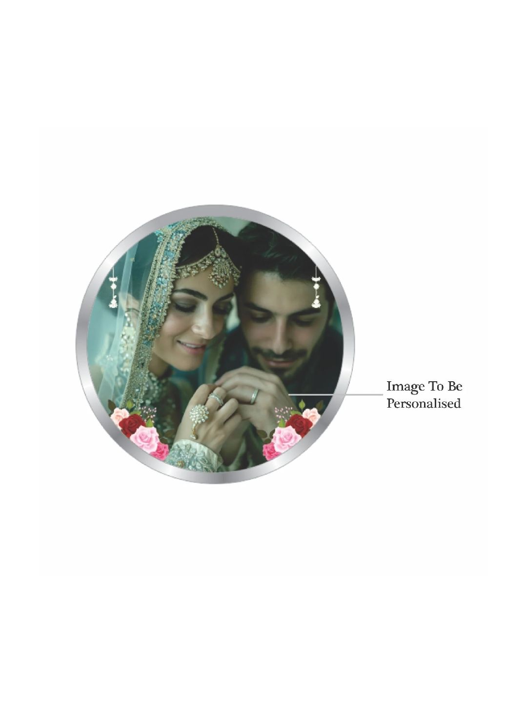 BIS Hallmarked Personalised Wedding Anniversary Beautiful Round 999 Pure Silver Coin