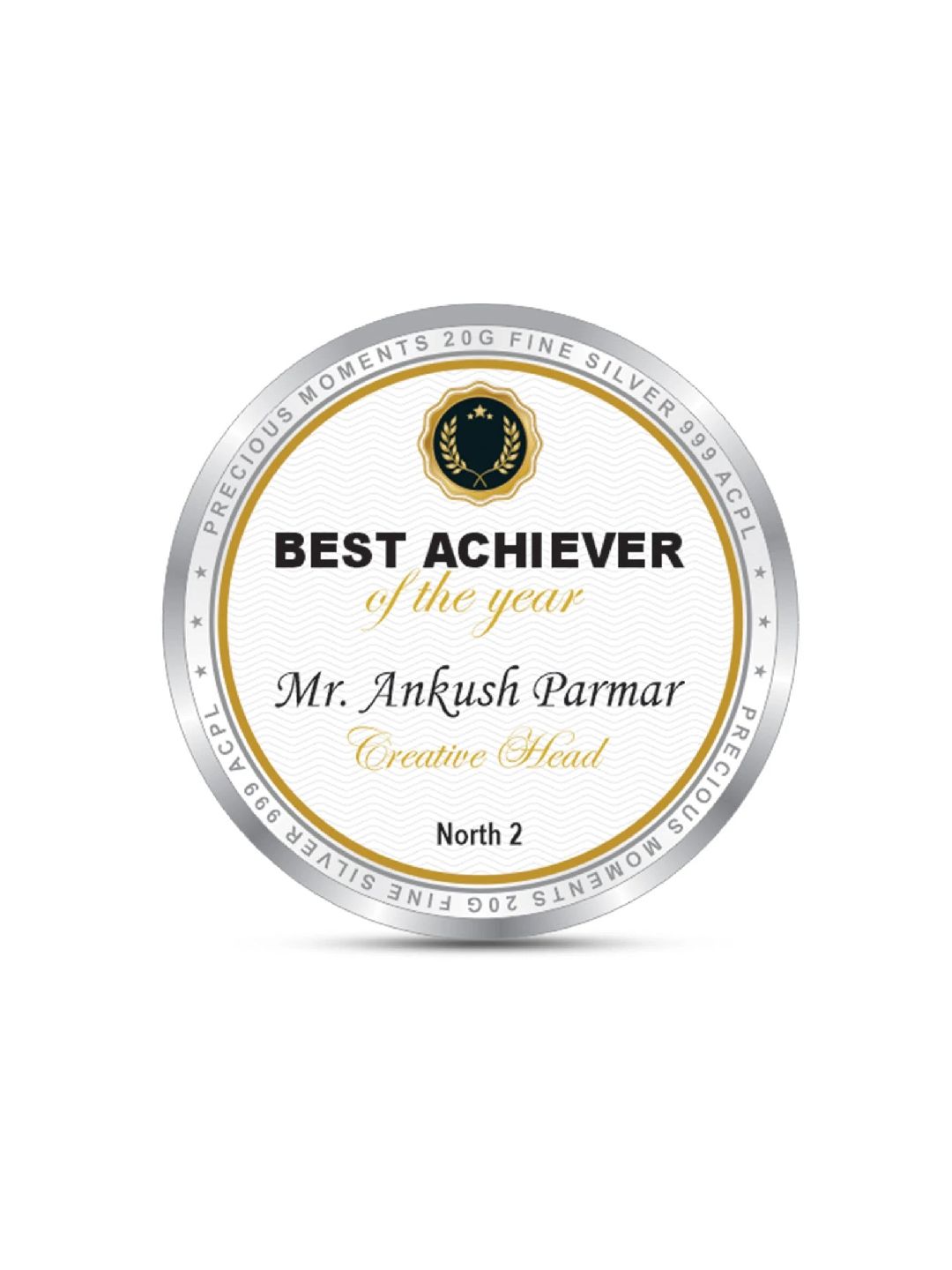 BIS Hallmarked Personalised Best Target Achiever of the Month 999 Pure Silver Coin