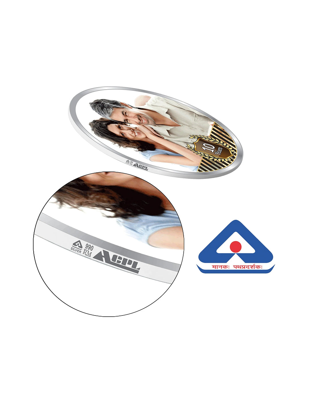 BIS Hallmarked Personalised Anniversary Silver Coin 999 Purity