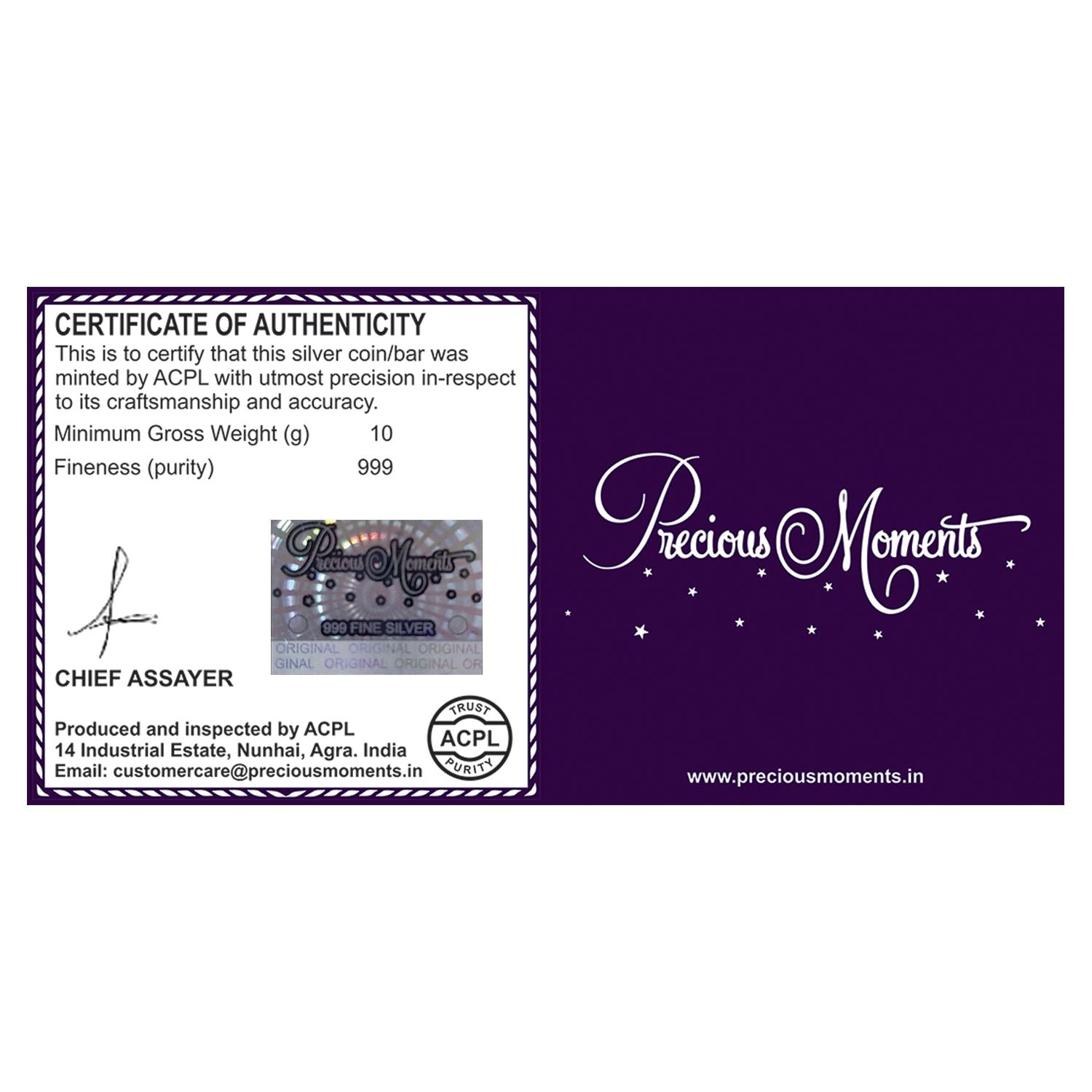 BIS Hallmarked Personalised Anniversary Silver Coin 999 Purity