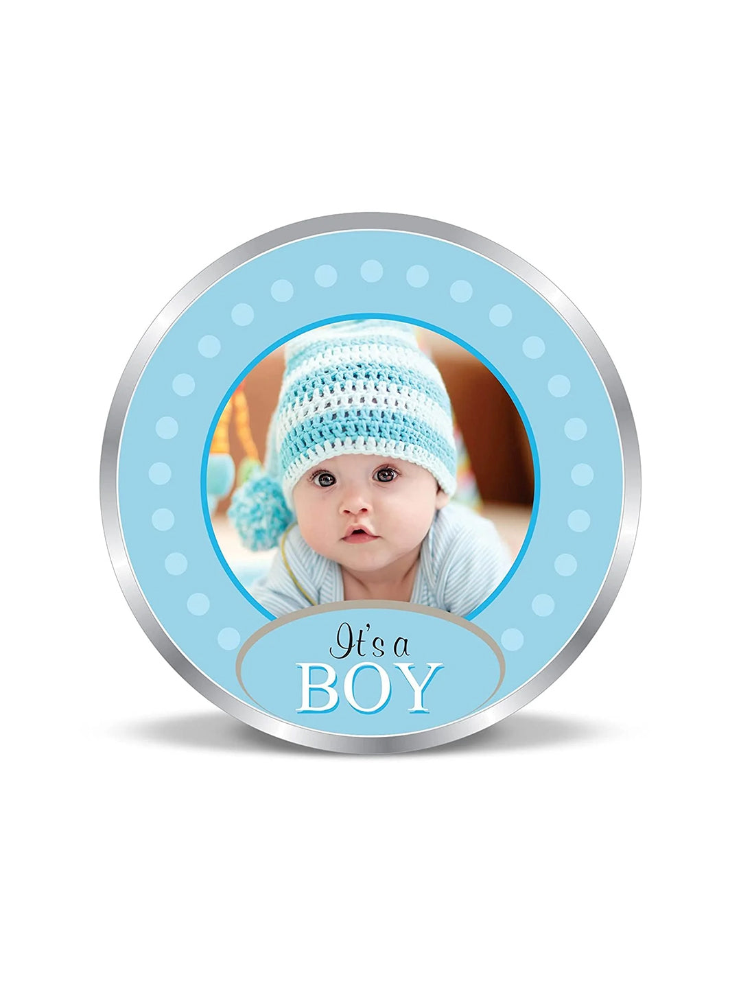 BIS Hallmarked Personalised New-Born Baby Boy 999 Pure Silver Coin