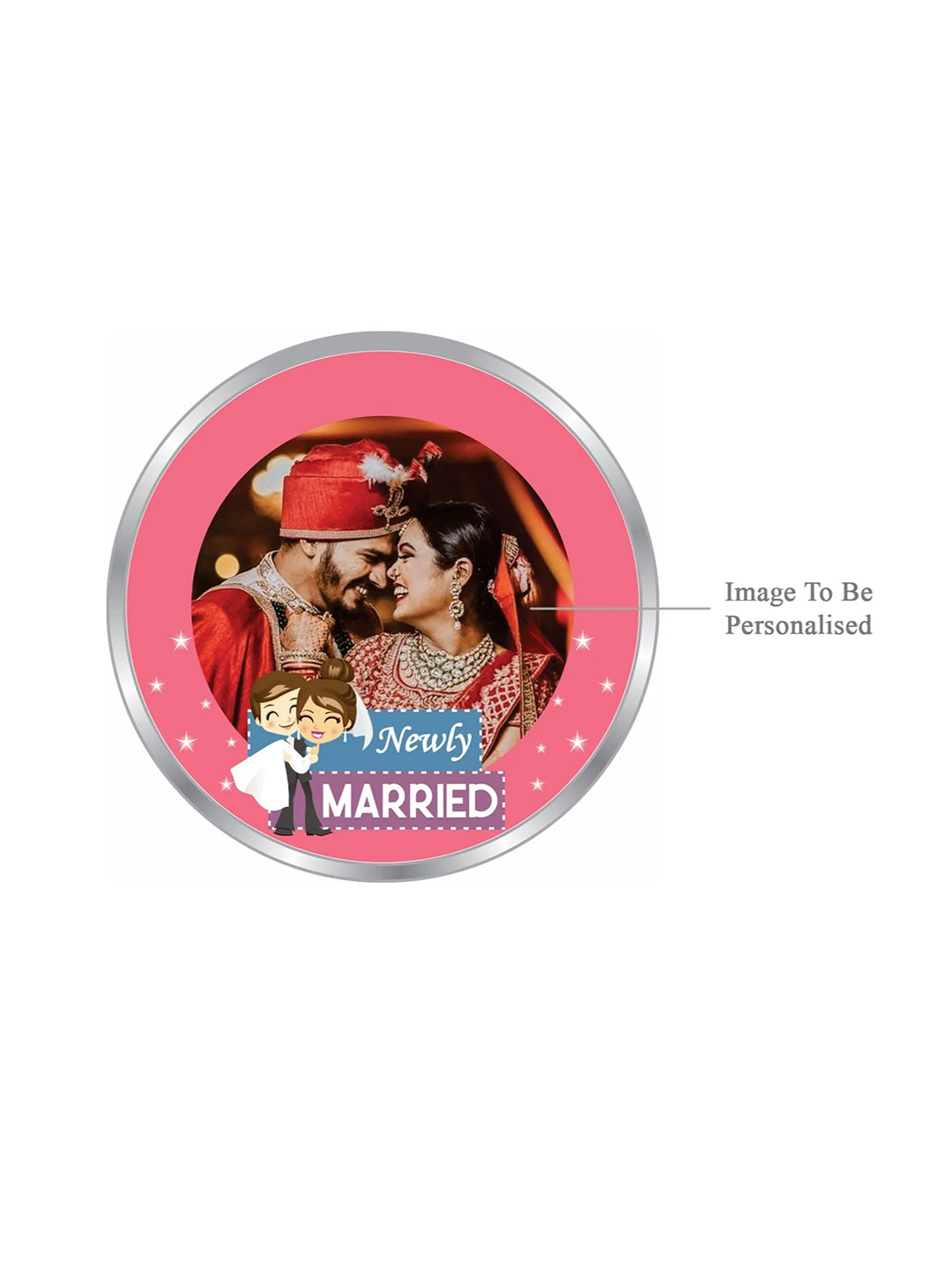 BIS Hallmarked Personalised Newly Married 999 Pure Silver Coin