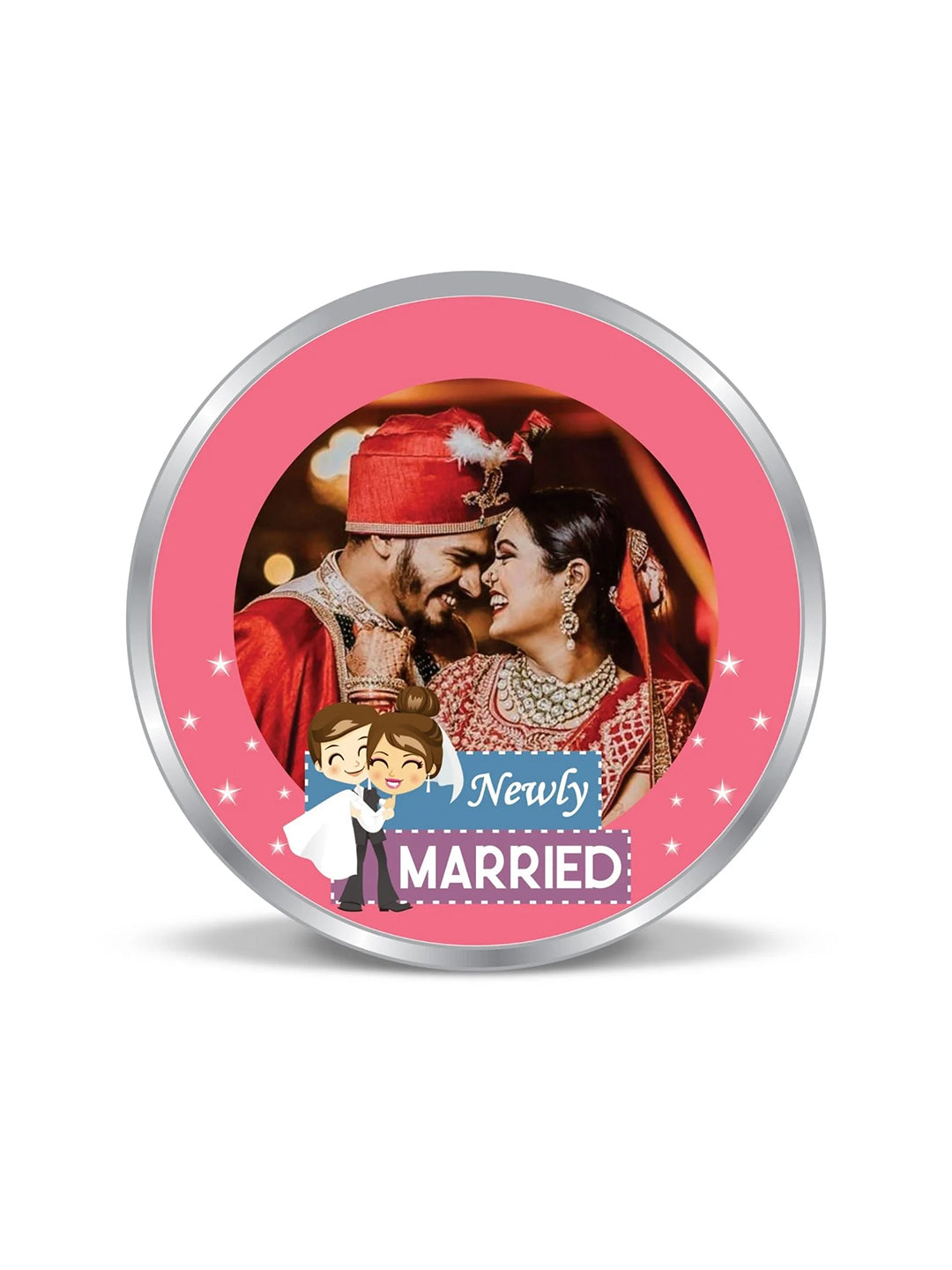 BIS Hallmarked Personalised Newly Married 999 Pure Silver Coin
