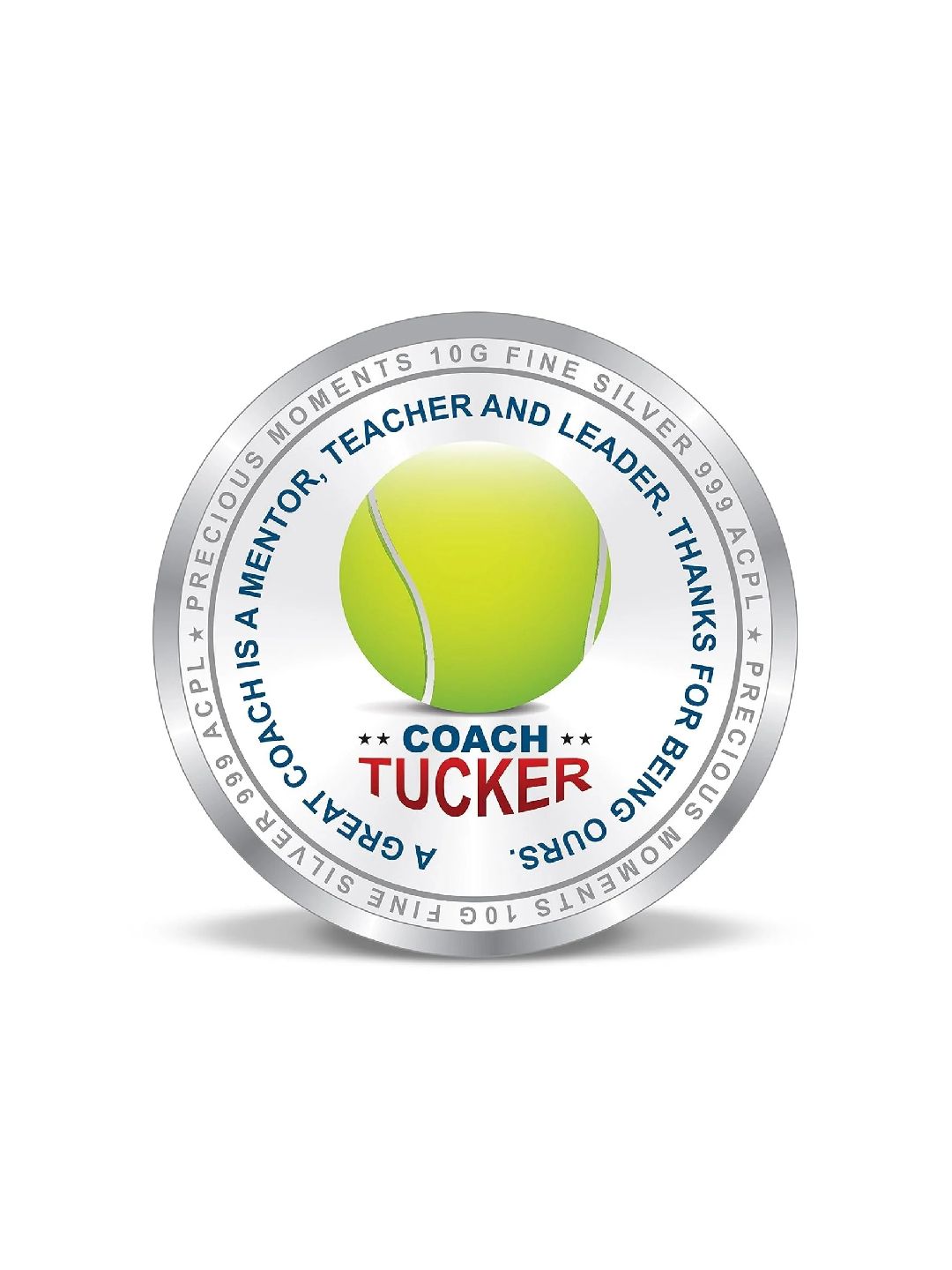 BIS Hallmarked Personalised Sports Silver Coin Best Gifting idea for surprised your Coach teacher mentor 999 Pure
