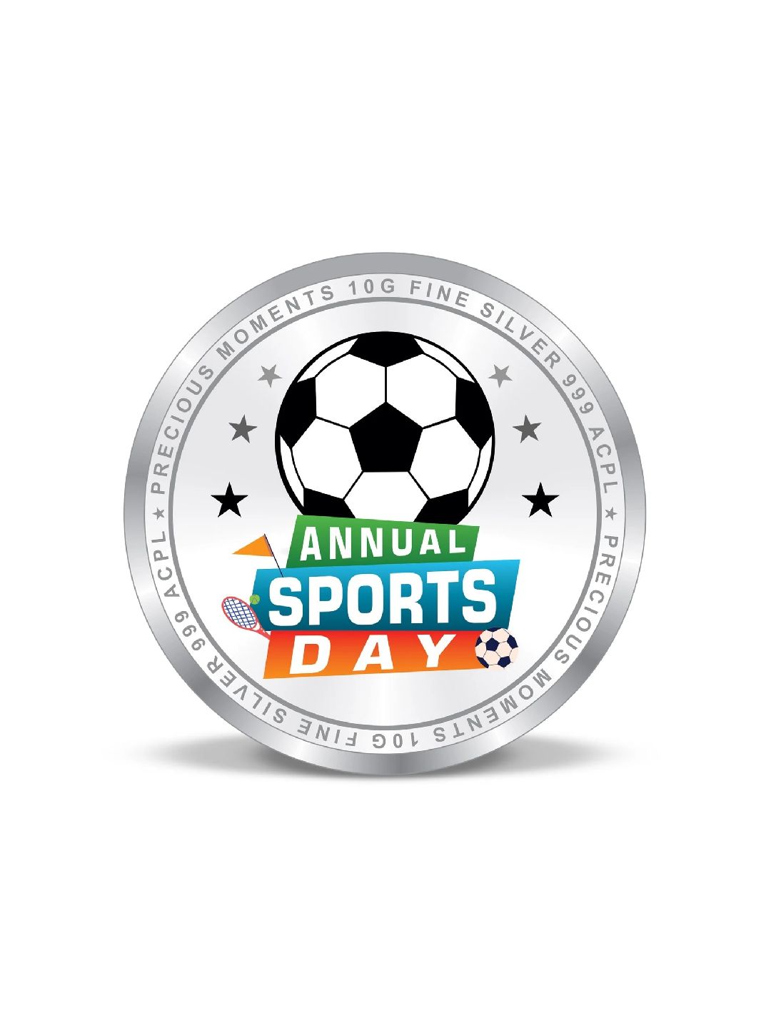 BIS Hallmarked Personalised Sports Silver Coin Best Gifting for Commemorating Winner Player's students 999 Pure