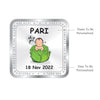 BIS Hallmarked Personalised New Born Baby Girl Silver Square Coin (999 purity)