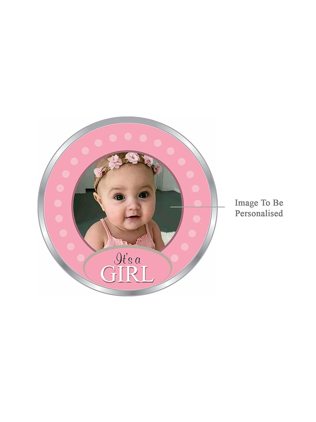 BIS Hallmarked Personalised New-Born Baby Girl 999 Pure Silver Coin
