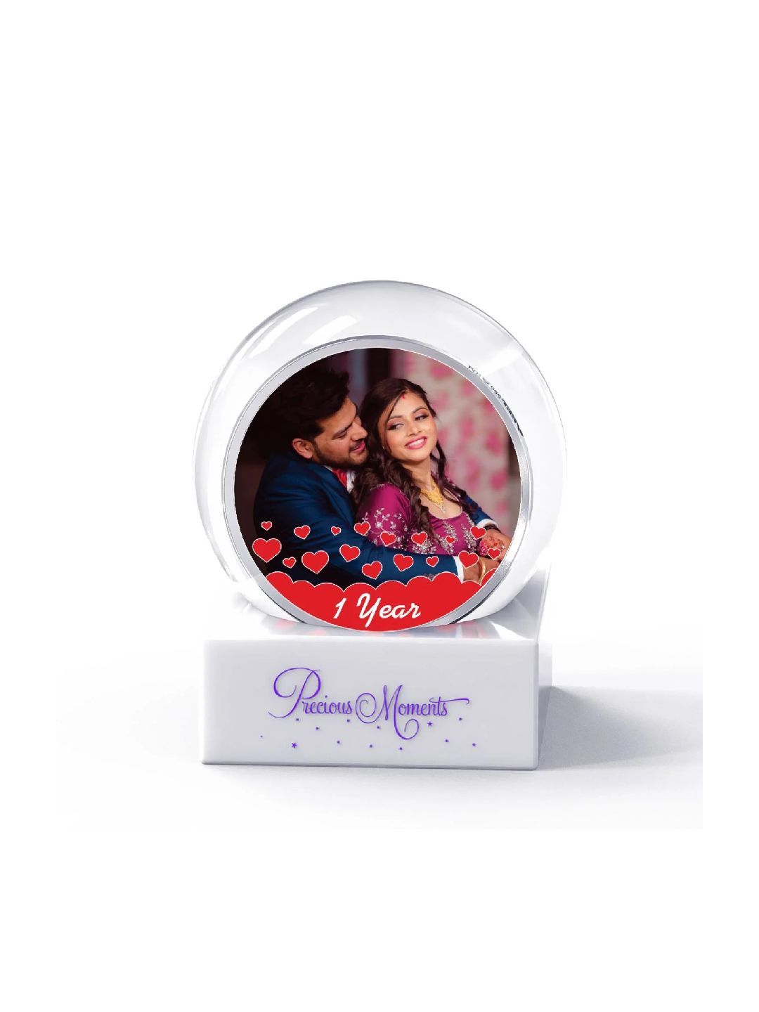 BIS Hallmarked Personalised 10g Silver 999 Coin in Glass Globe - Perfect Anniversary Gift