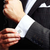 925 Sterling Silver Apex Square Cufflinks for Men