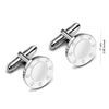 925 Sterling Silver Engravable Bolted Design Cufflinks for Men