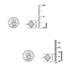 925 Sterling Silver Square Wedding Cufflinks Rhodium-Plated Cubic-Zirconia for Dad Father Grand-Father for Men