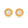 925 Sterling Silver 18K Gold-Plated Mother of Pearl Greek Key Cufflinks for Dad Father Grand-Father Men