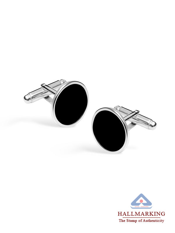 Onyx Round Men's Cufflinks