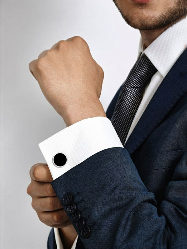 925 Sterling Silver Created Black Onyx Cufflinks for Men