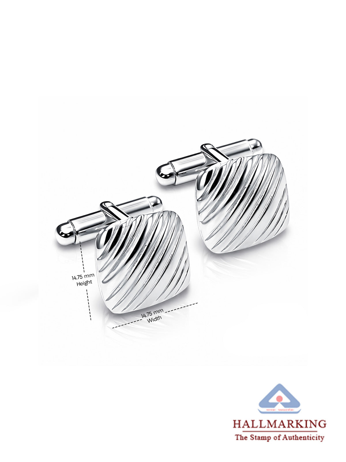 Ondas Ribbed Cushion Square Men's Cufflinks