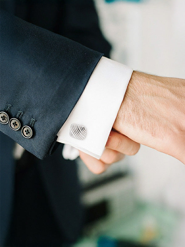 Ribbed Cushion Square Cufflinks