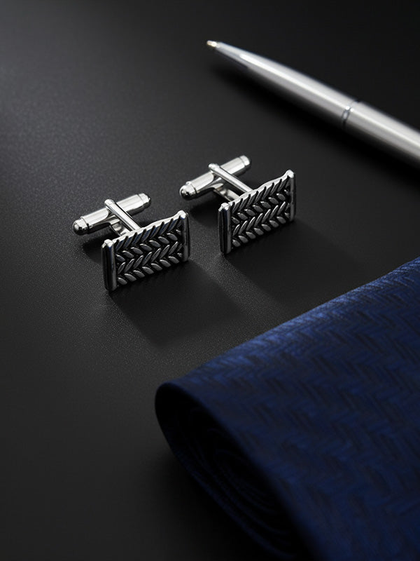 Antique Chevron Rectangle Cufflinks