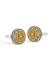 Antico Two-Tone Floral Pattern Men's Cufflinks