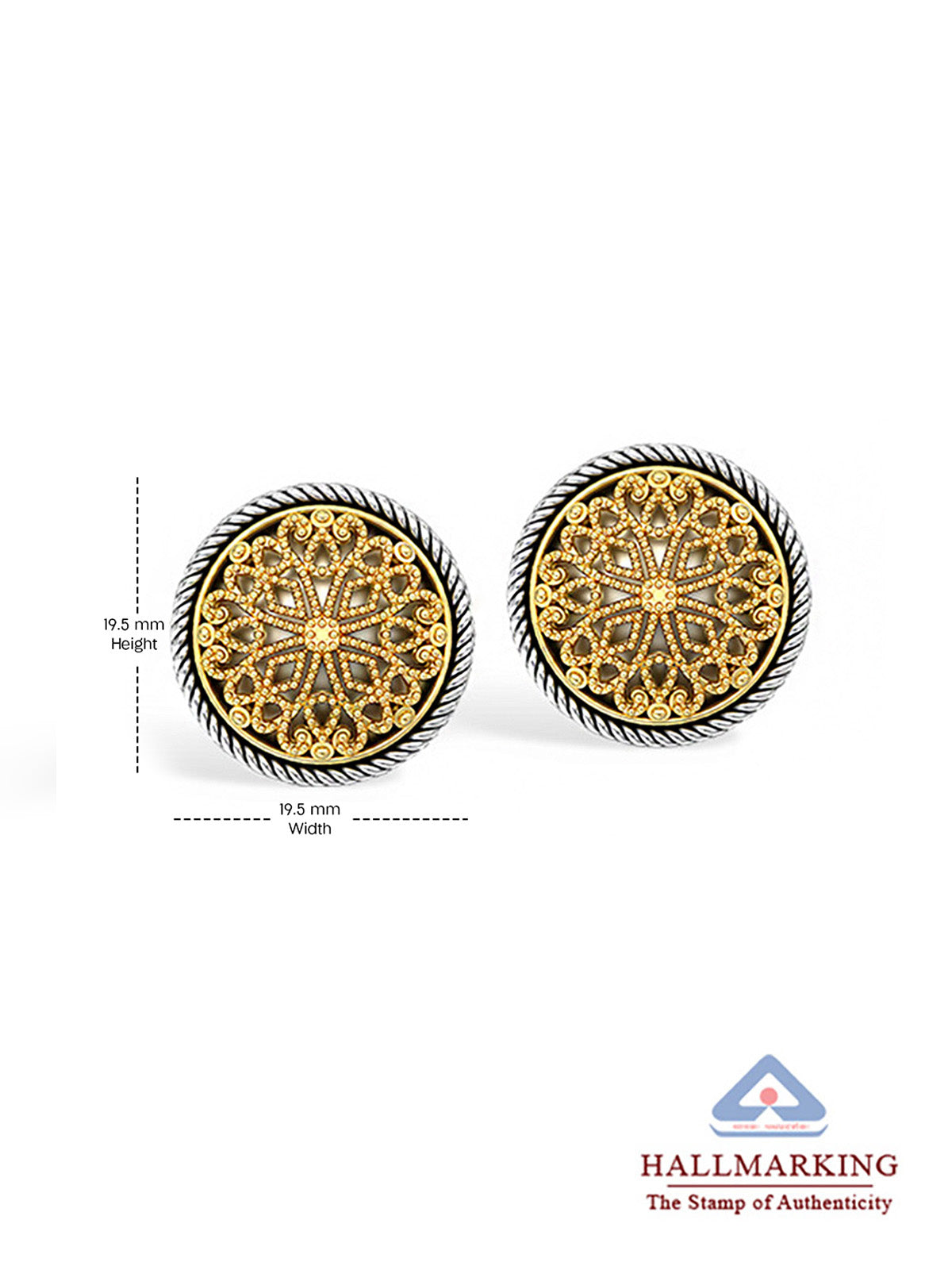 Antico Two-Tone Floral Pattern Men's Cufflinks