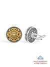 925 Sterling Silver 14K Gold-Plated Two-Tone Vintage Flower Pattern Cufflinks For Man