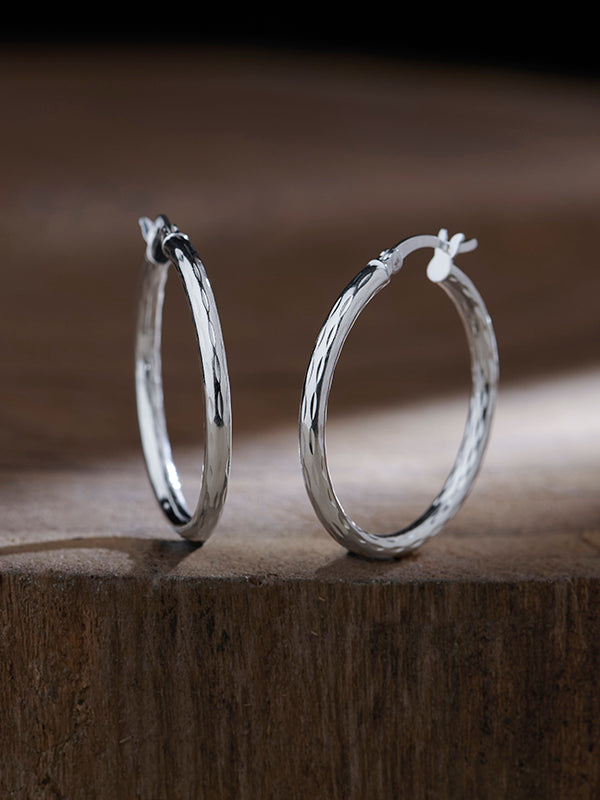 Diamond Cut Tube Hoops