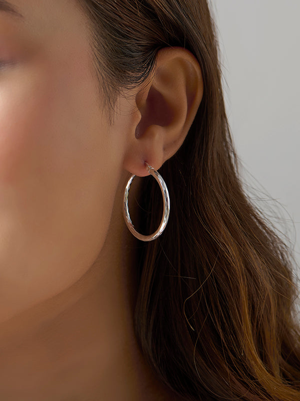 round hoops in silver