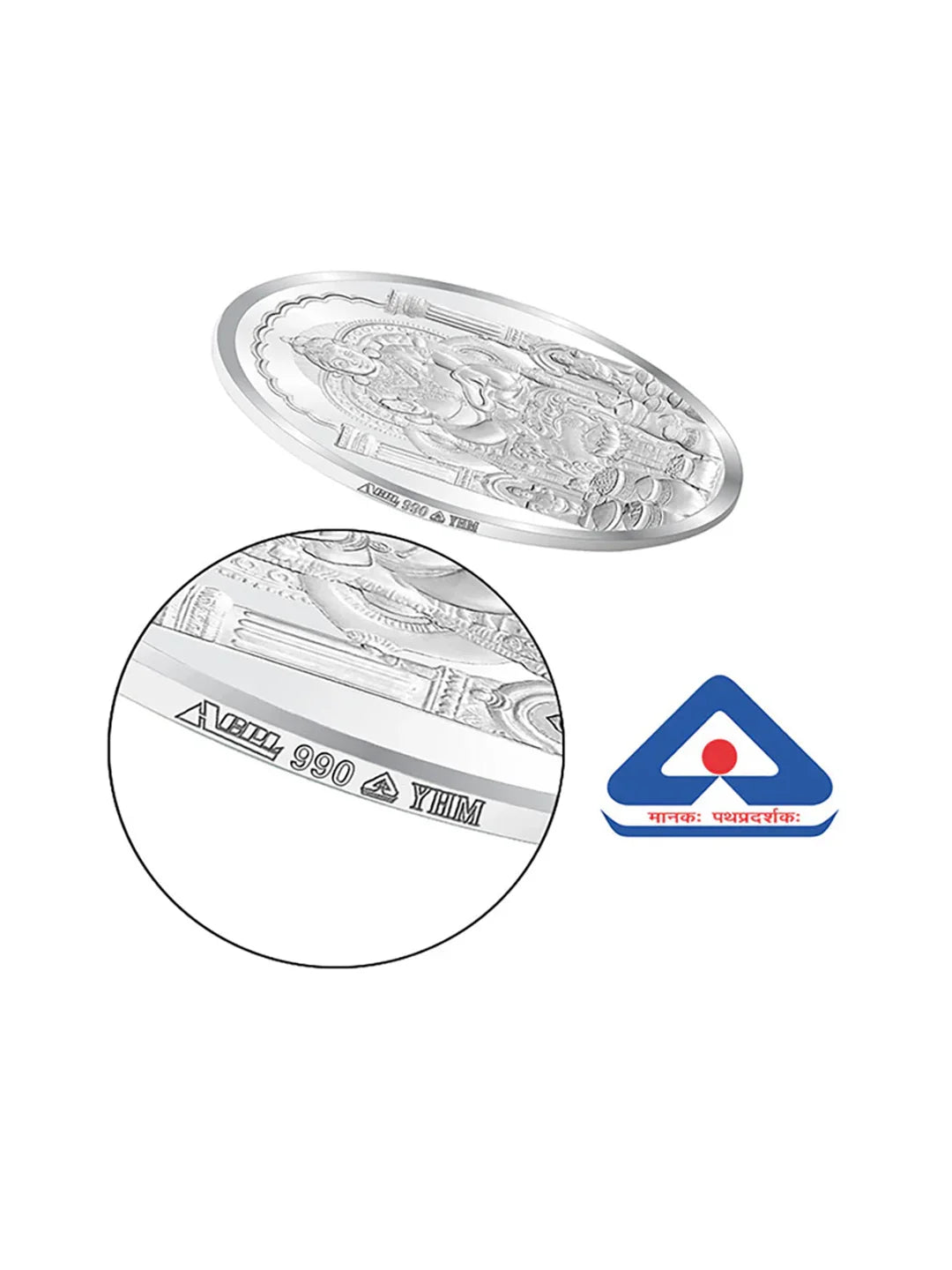 BIS Hallmarked Kuber ji Silver Coin With 999 Purity