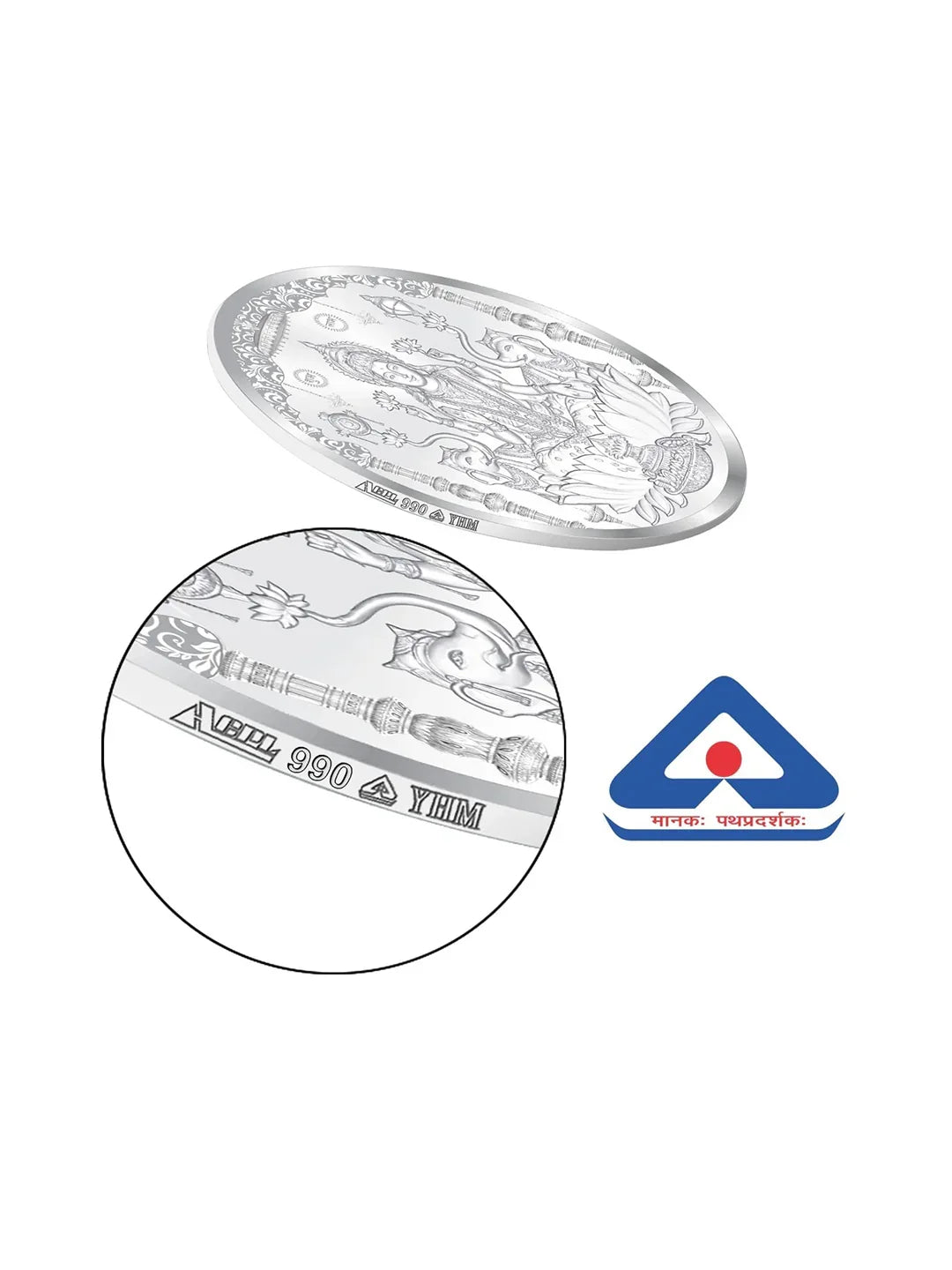 BIS Hallmarked Laxmi ji Silver Coin With 999 Purity