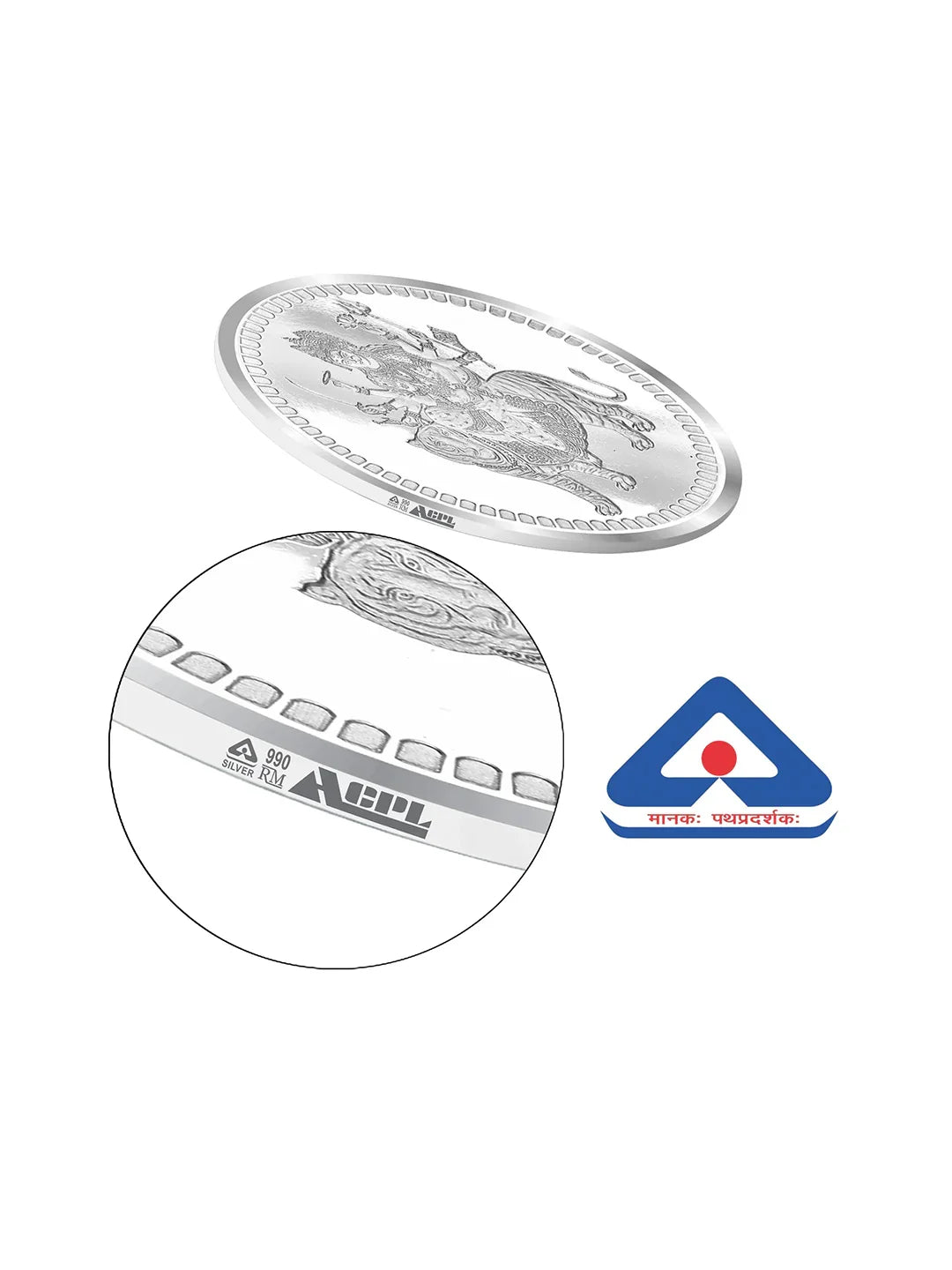 BIS Hallmarked Goddess Durga Maa 10GM 999 Pure Silver Coin