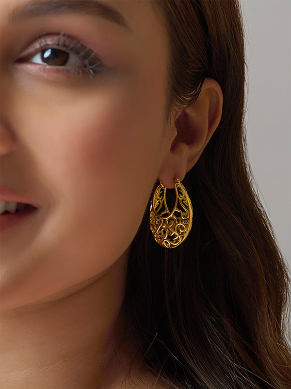 Elin Contemporary Click top hoops Earrings for Women