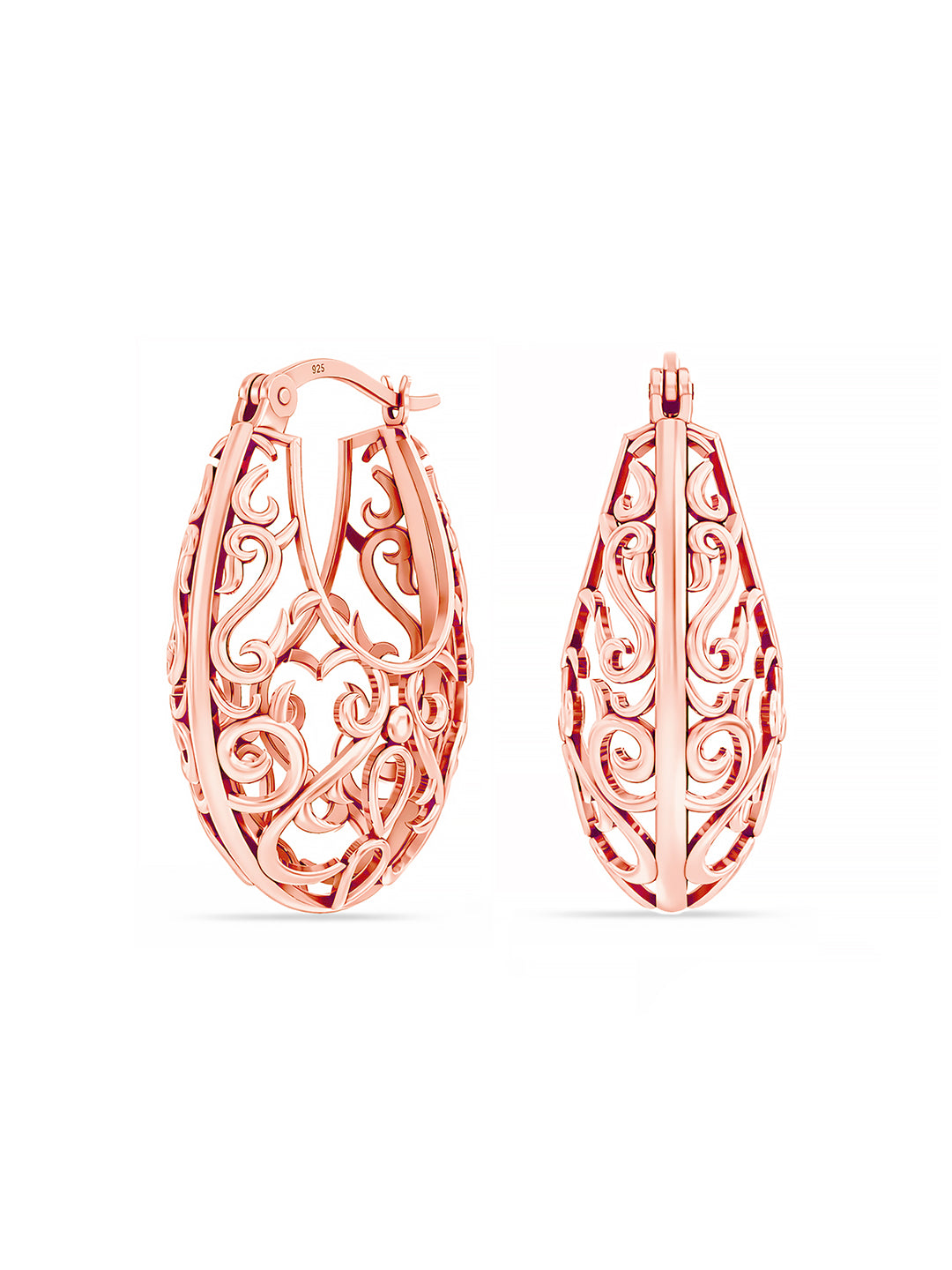 Rose Gold Click Hoop Earrings