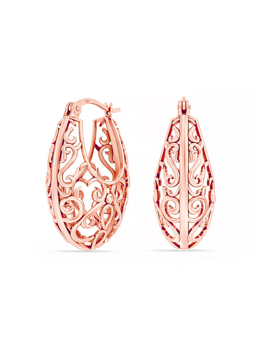 Rose Gold Click Hoop Earrings