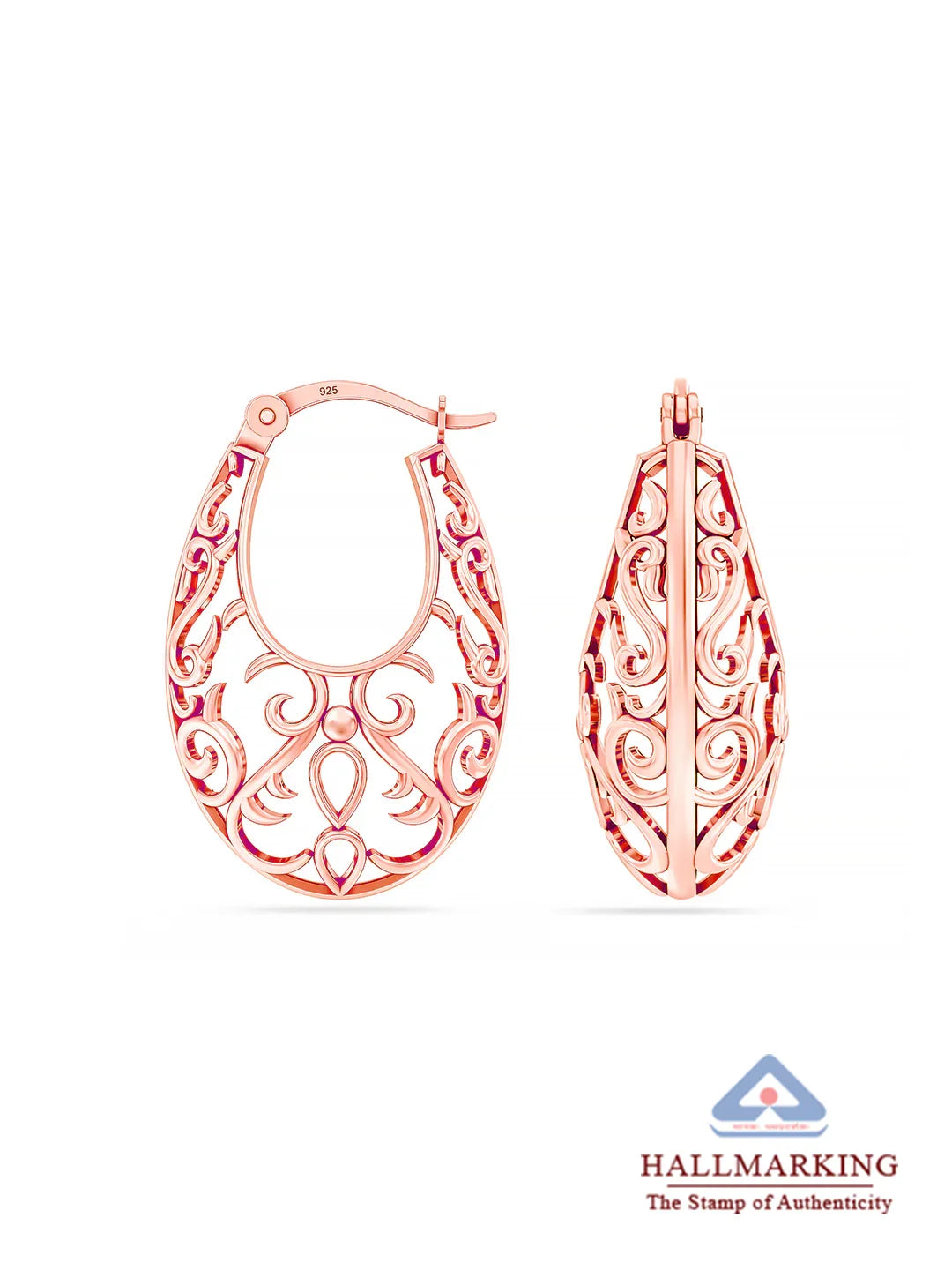 Rose Gold Click Hoop Earrings