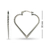 925 Sterling Silver Heart Hoop Earrings for Teen Women