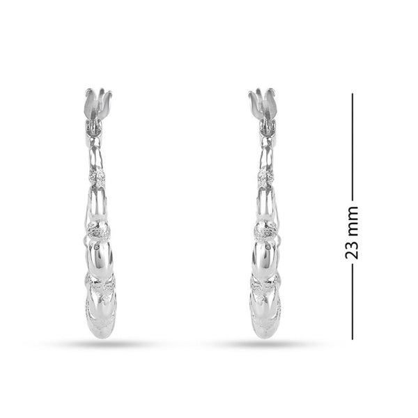 925 Sterling Silver Diamond Cut Hoop Earrings for Women