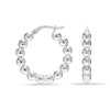 925 Sterling Silver Light-Weight Click-Top Bead Ball Hoop Earrings for Women
