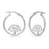 925 Sterling Silver Tree Of Life Hoop Earrings for Women