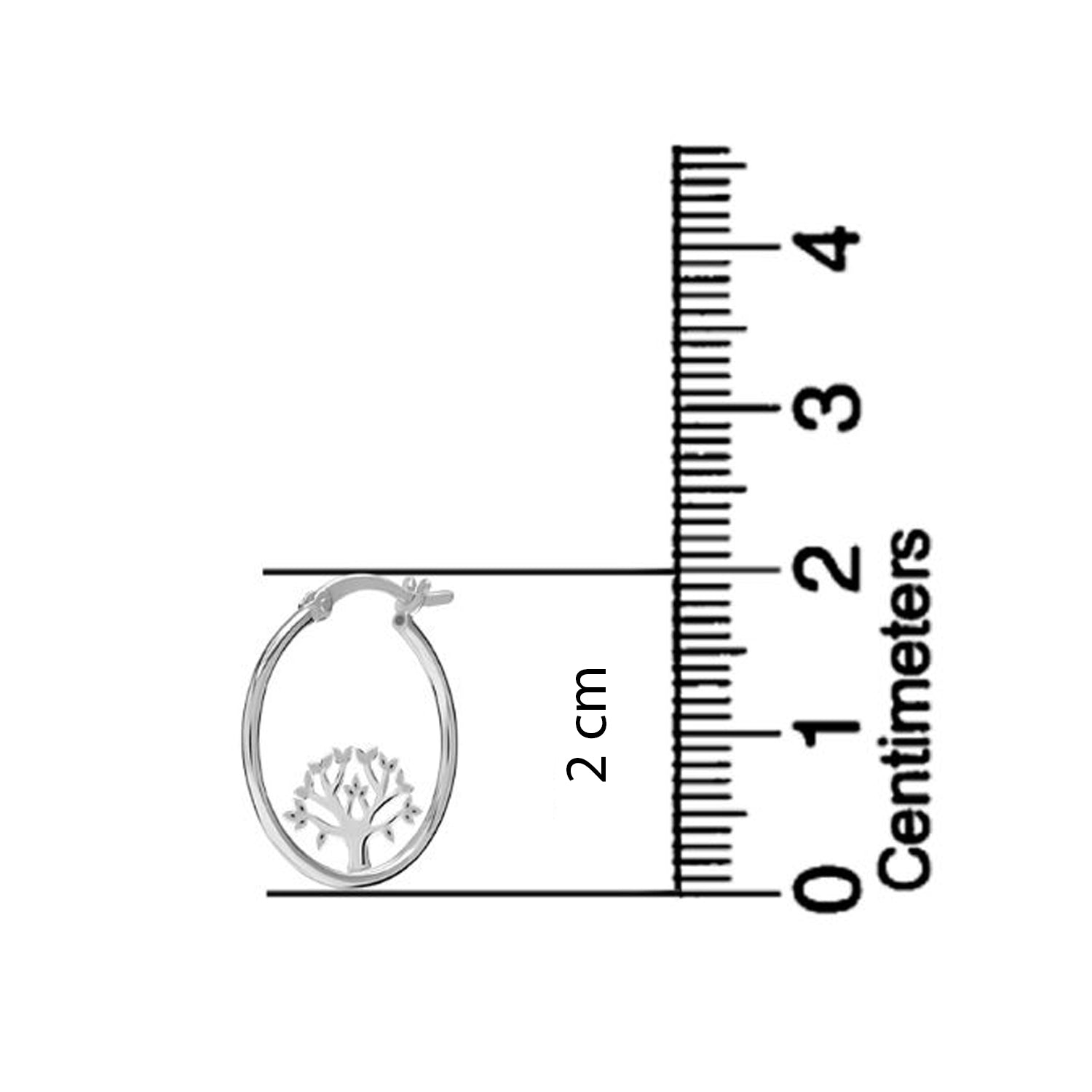 925 Sterling Silver Tree Of Life Hoop Earrings for Women