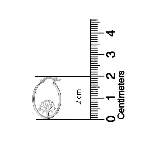 925 Sterling Silver Tree Of Life Hoop Earrings for Women