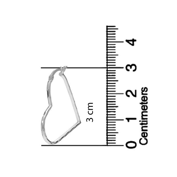 925 Sterling Silver Love Heart Diamond Cut Hoop Earrings for Women Teen