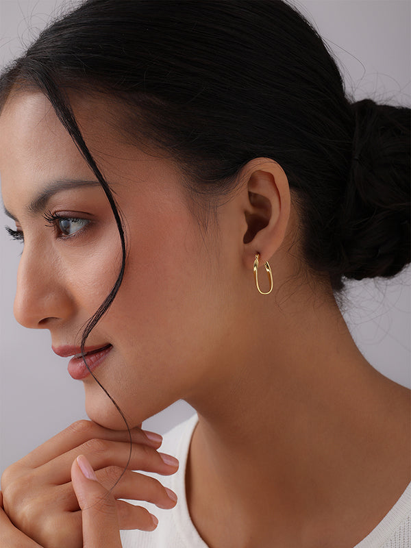 Golden Selene Wavy Hoops