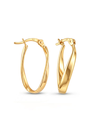 Golden Selene Wavy Hoops