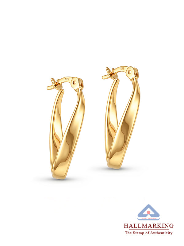 Golden Selene Wavy Hoops