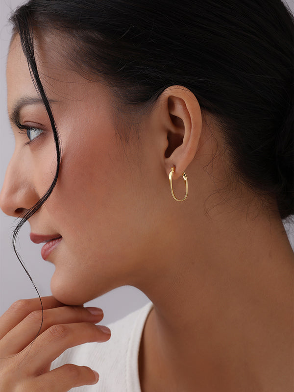 Golden Selene Wavy Hoops