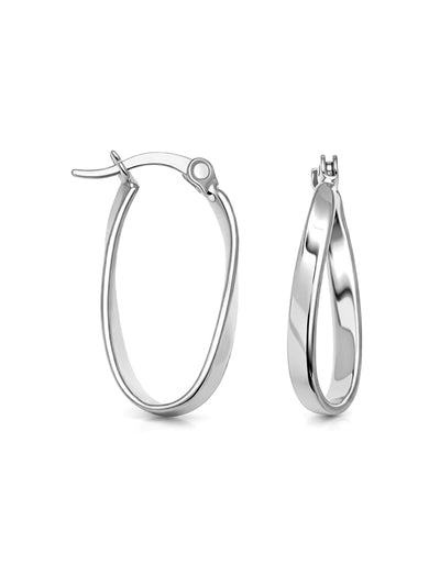 Silver Selene Wavy Hoops