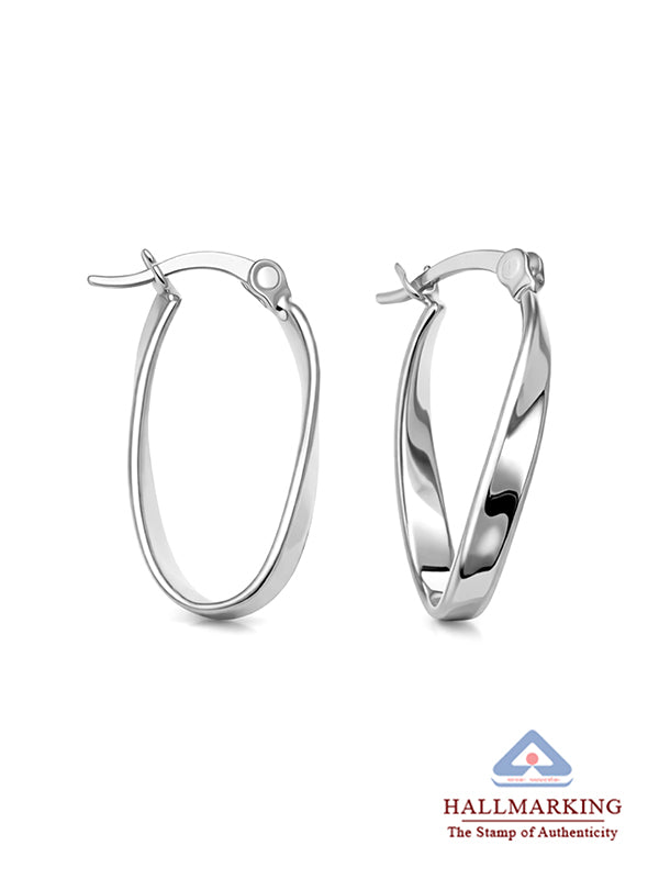 Silver Selene Wavy Hoops